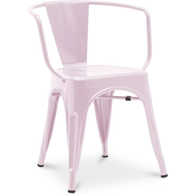 Esszimmerstuhl mit Armlehnen - Industrielles Design - Stahl - Neue Ausgabe - Stylix