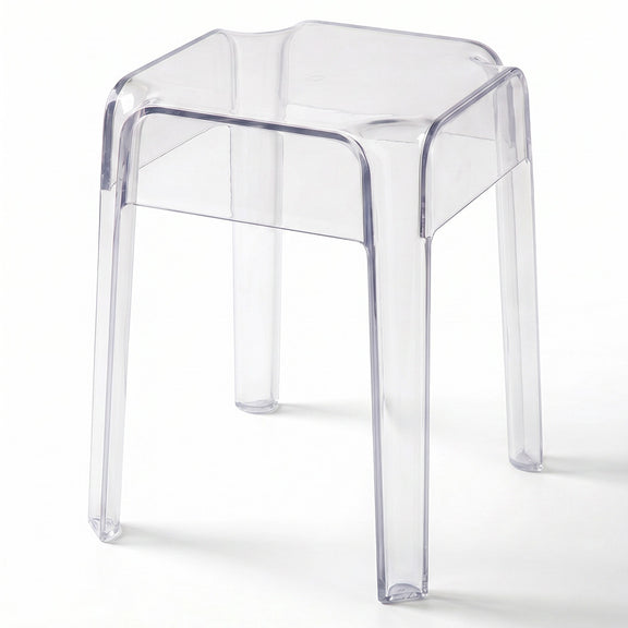 Taburete bajo Transparente - 47cm -  Victoria Queen - Transparente