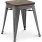 Taburete de Bar Diseño Industrial - Madera y Metal - 45 cm - Nueva Edición - Stylix