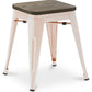 Taburete de Bar Diseño Industrial - Madera y Metal - 45 cm - Nueva Edición - Stylix