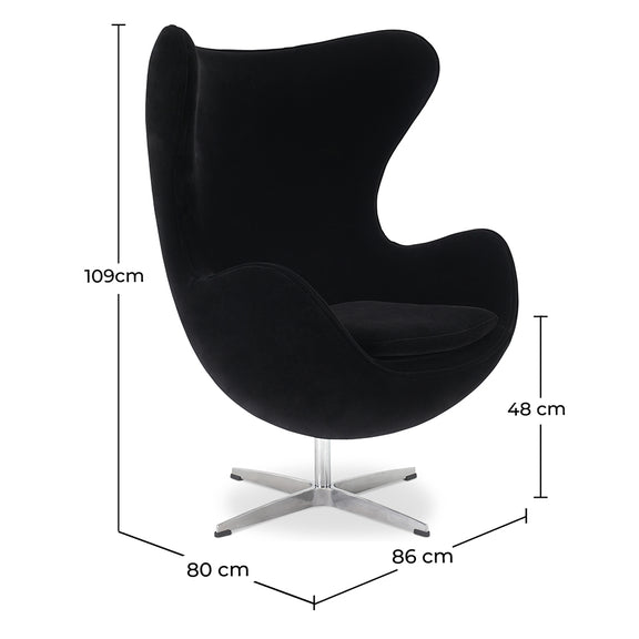Armchair with armrests - Fabric upholstery - Brave - Dimensions diagram