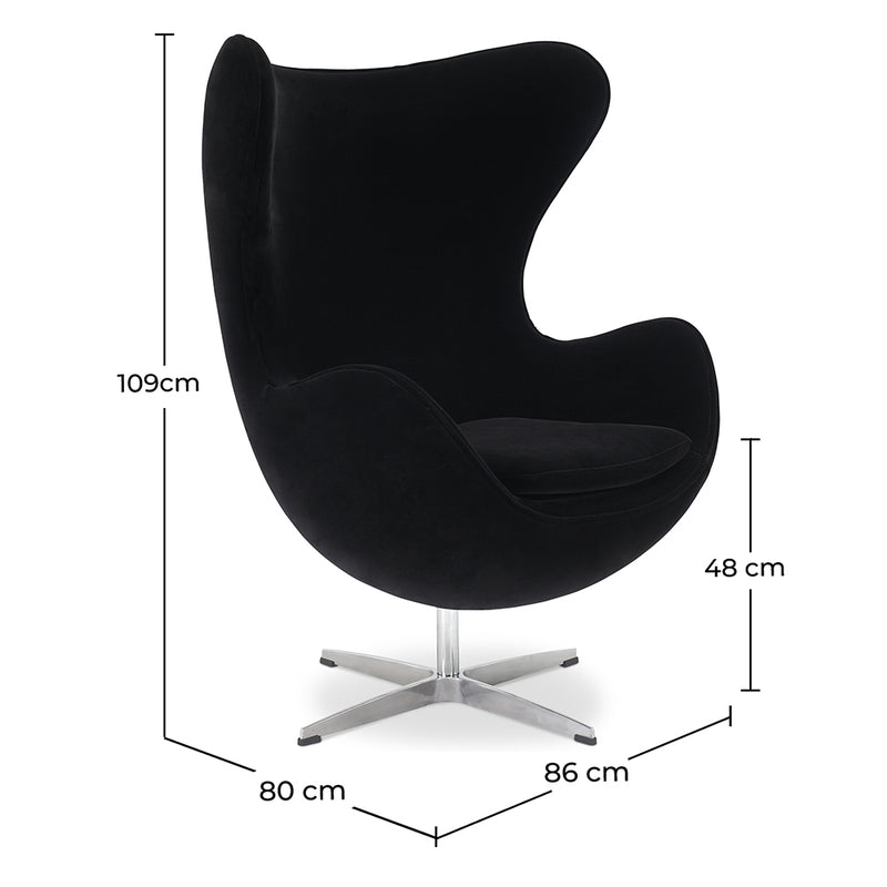 Armchair with armrests - Fabric upholstery - Brave - Dimensions diagram