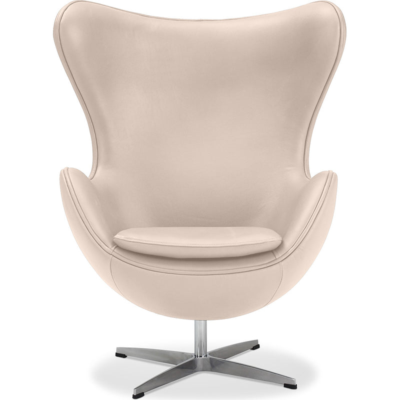 Fauteuil avec accoudoirs - Revêtement en cuir - Design en forme d'œuf - Brave