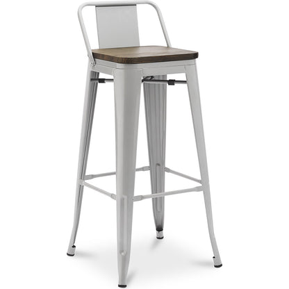 Taburete de Bar - Diseño Industrial - Madera y Acero - 76cm - Stylix