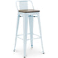 Taburete de Bar - Diseño Industrial - Madera y Acero - 76cm - Stylix