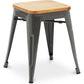 Industrial design bar stool - Wood and steel - 45cm - New edition - Stylix