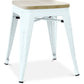 Industrial design bar stool - Wood and steel - 45cm - New edition - Stylix
