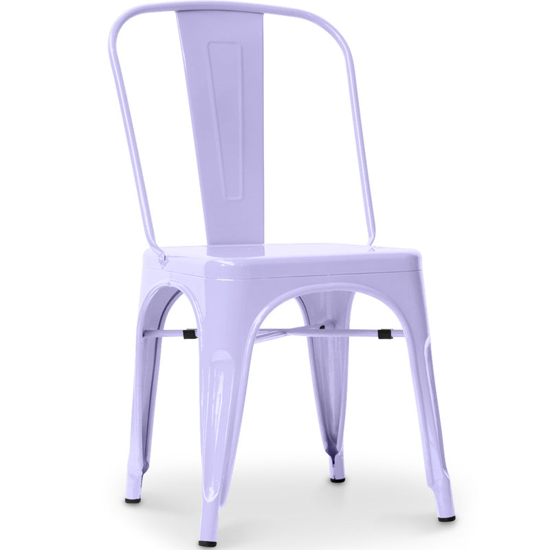 Sedia da pranzo stile Tolix design industriale in metallo quadrata - Nuova edizione