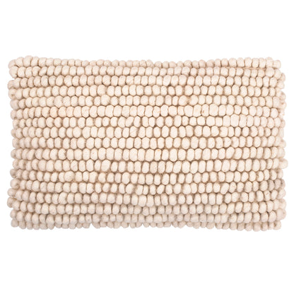 Rectangular Cushion in Boho Bali Style, Wool, cover + filling - Sarah