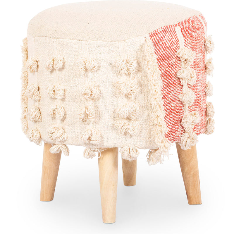Tabouret Pouf Rond - Style Boho Bali - Batty