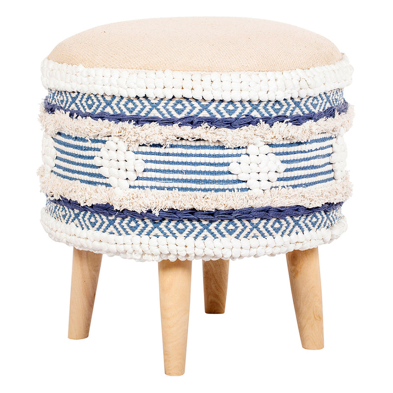 Tabouret Pouf Rond - Style Boho Bali - Josephine