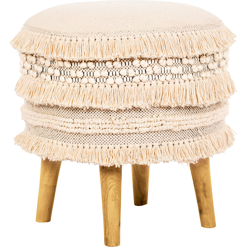 Tabouret Pouf Rond - Style Boho Bali - Jenny