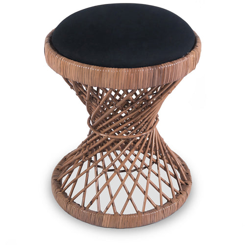 Round rattan stool - Boho Bali style - Small - Heley