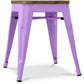 Industrial Design Stool - Wood and Steel - 45cm - Stylix