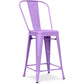 Taboret barowy z oparciem - design industrialny - 60cm - Stylix