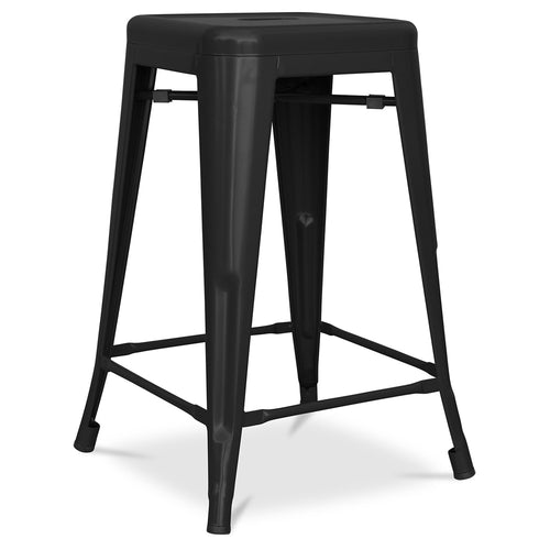 Bar stool - Industrial design - Matte steel - 60cm - New edition - Stylix