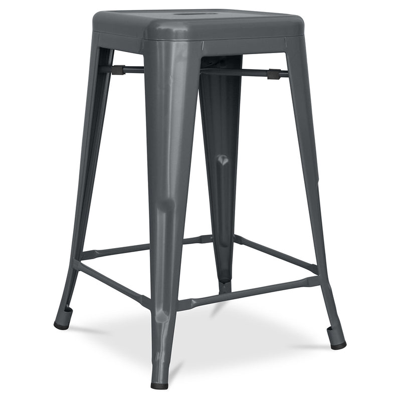 Barhocker - Industrielles Design - Mattstahl - 60cm - Neue Ausgabe - Stylix