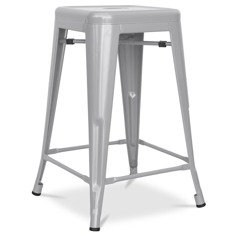 Sgabello da bar - Design industriale - Acciaio opaco - 60cm - Nuova edizione - Stylix