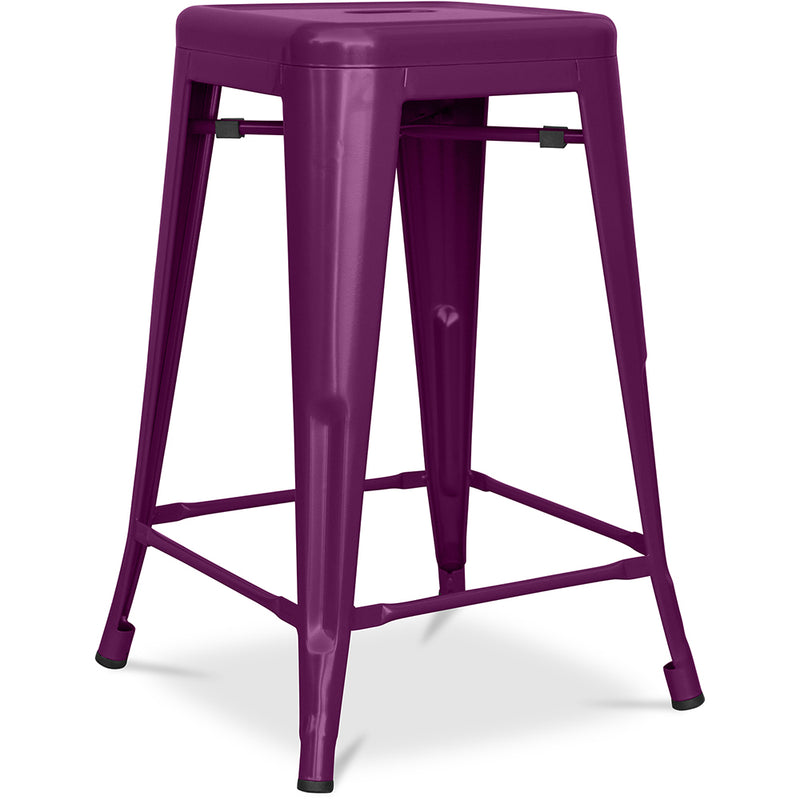 Sgabello da bar - Design industriale - Acciaio opaco - 60cm - Nuova edizione - Stylix
