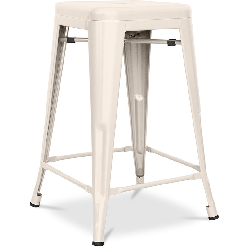 Stołek barowy - Industrial Design - Matte Steel - 60cm - New Edition - Stylix
