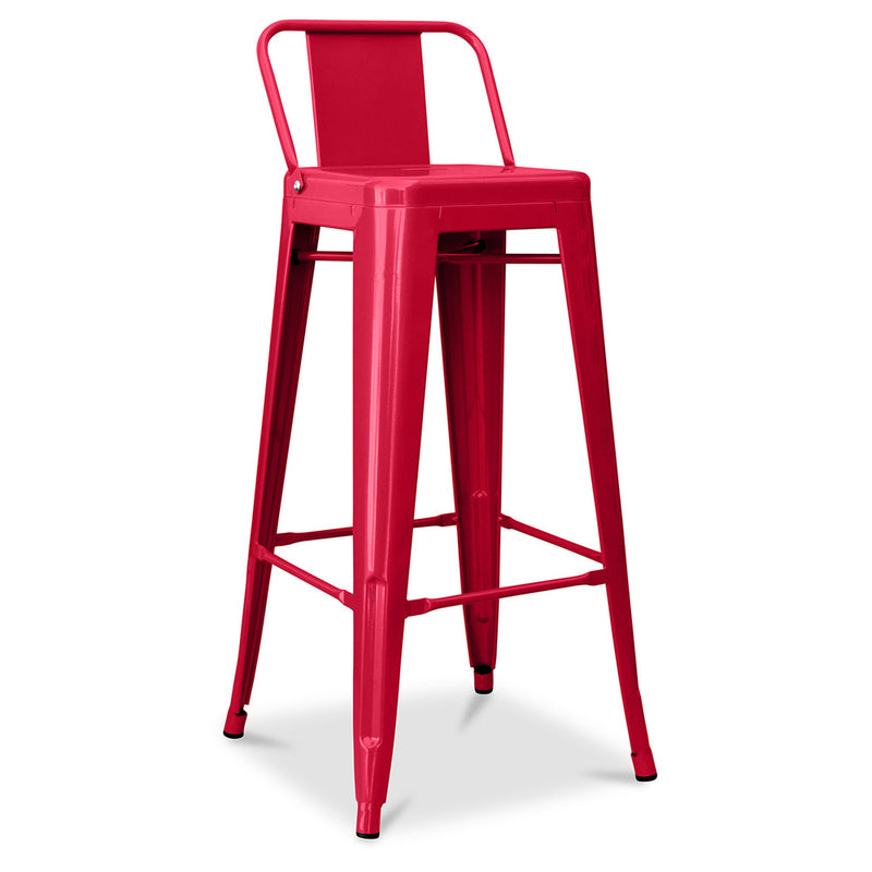 Bar Stool with Backrest - Industrial Design - 76cm - New Edition - Stylix