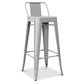 Bar stool with backrest - Industrial design - 76cm - New edition - Stylix