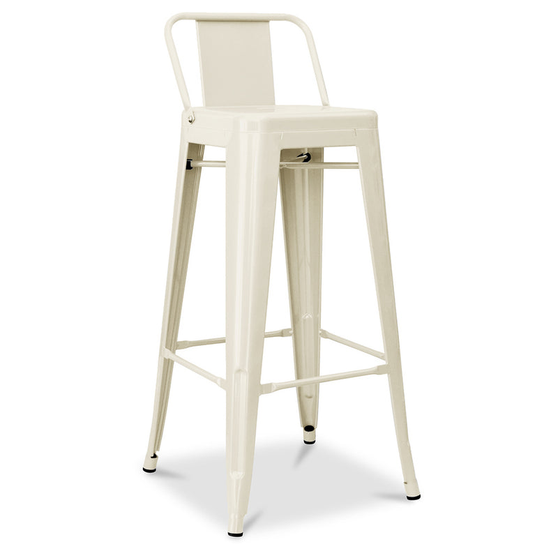 Tabouret de bar avec dossier - Design industriel - 76cm - Nouvelle édition - Stylix