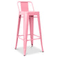 Bar stool with backrest - Industrial design - 76cm - New edition - Stylix