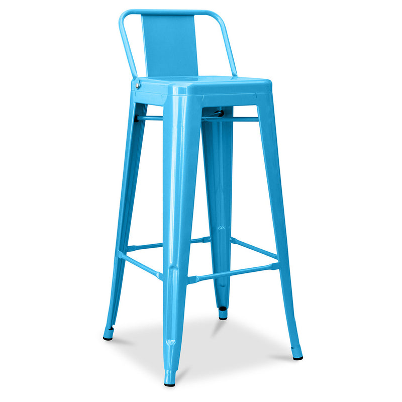 Tabouret de bar avec dossier - Design industriel - 76cm - Nouvelle édition - Stylix
