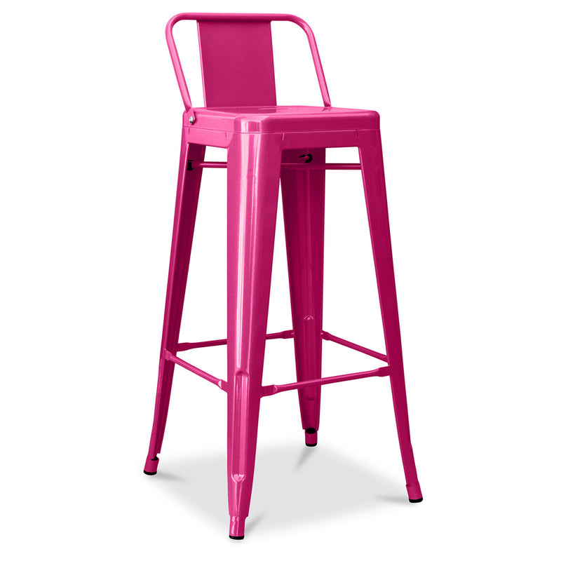 Tabouret de bar avec dossier - Design industriel - 76cm - Nouvelle édition - Stylix