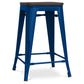 Bar Stool - Industrial Design - Wood and Steel - 60cm - Stylix