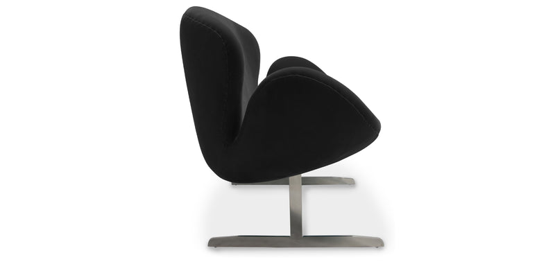 Canapé Courbé 2 Places - Revêtement en Tissu - Svin