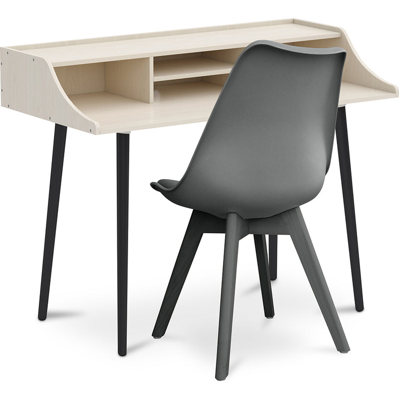 Ensemble de Bureau en Bois - Design Scandinave - Torkel + Chaise de Salle à Manger - Design Scandinave - Denisse