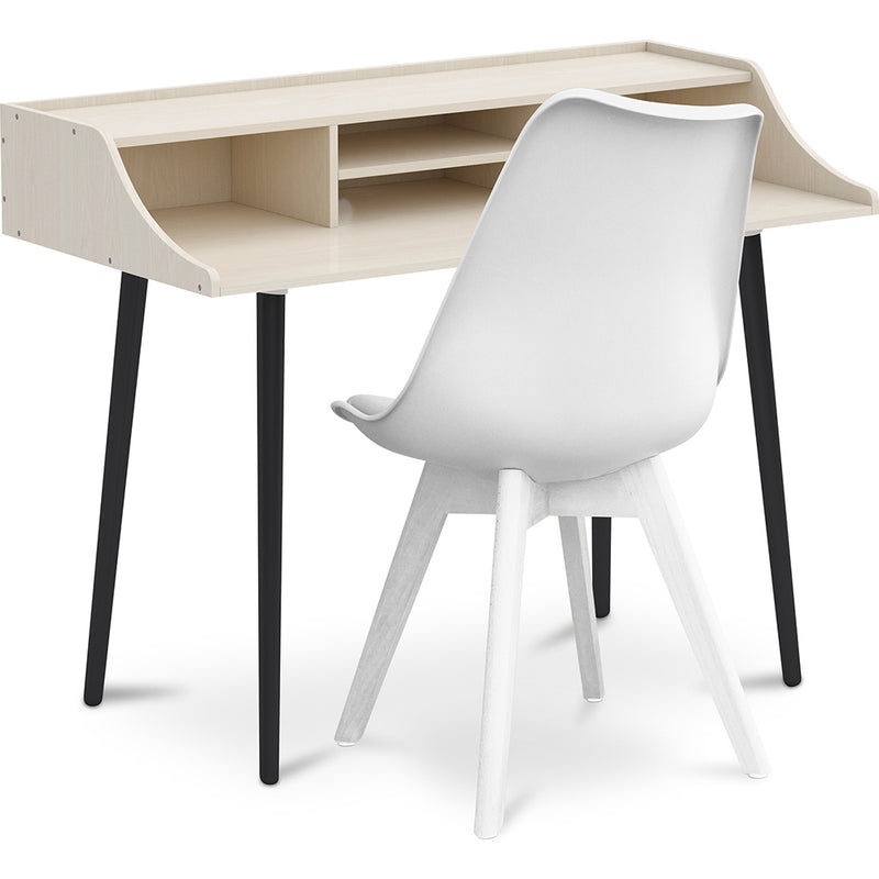 Ensemble de Bureau en Bois - Design Scandinave - Torkel + Chaise de Salle à Manger - Design Scandinave - Denisse