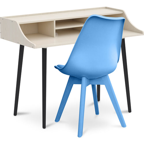 Ensemble de Bureau en Bois - Design Scandinave - Torkel + Chaise de Salle à Manger - Design Scandinave - Denisse