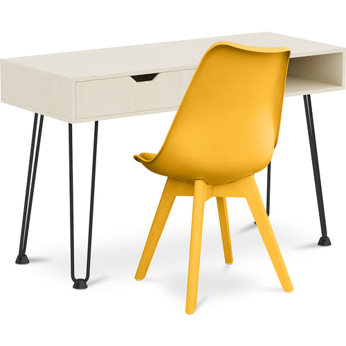 Ensemble de Bureau en Bois - Design Scandinave - Andor + Chaise de Salle à Manger - Design Scandinave - Denisse