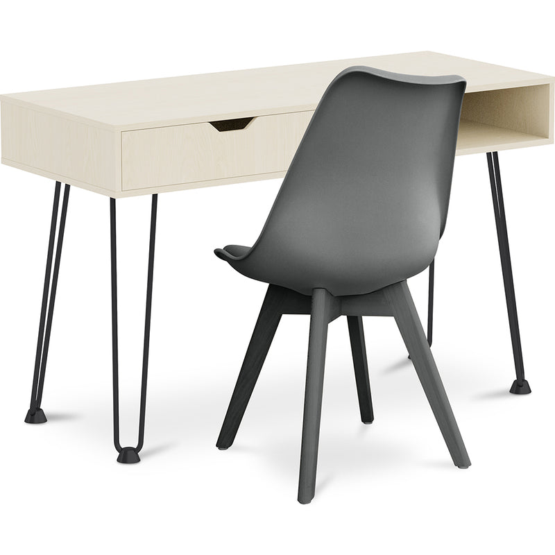 Ensemble de Bureau en Bois - Design Scandinave - Andor + Chaise de Salle à Manger - Design Scandinave - Denisse