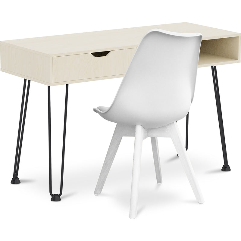 Ensemble de Bureau en Bois - Design Scandinave - Andor + Chaise de Salle à Manger - Design Scandinave - Denisse