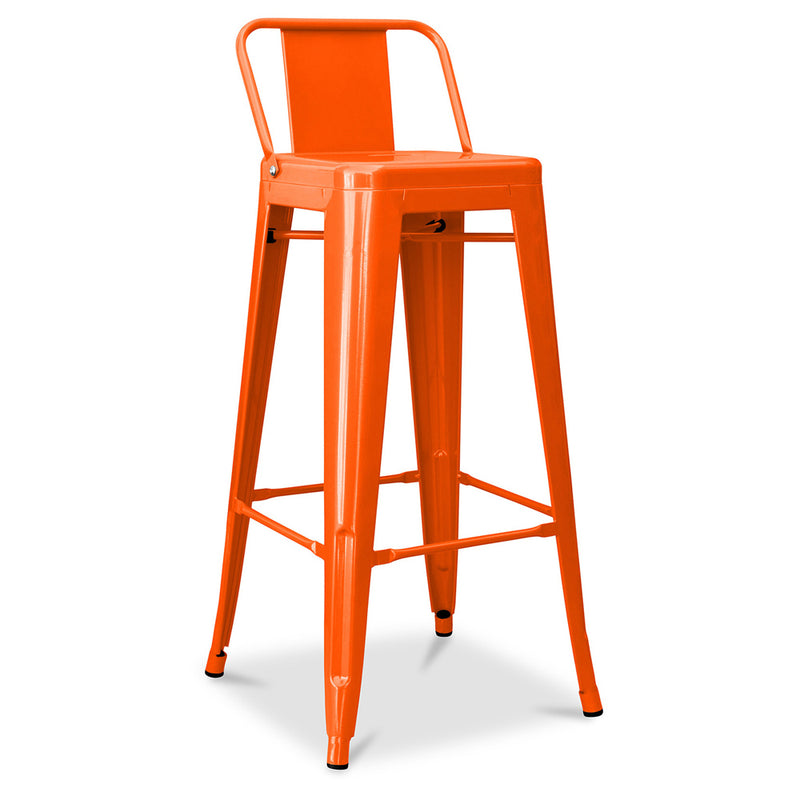 Tabouret de bar avec dossier - Design industriel - 76cm - Nouvelle édition - Stylix