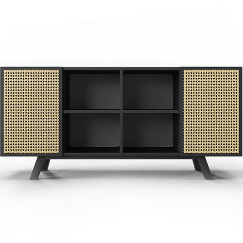 Natural Wood Buffet - Vintage Style - Black - Edan