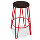 Round Stool - Industrial Design - Wood and Metal - 74cm - Hairpin Legs