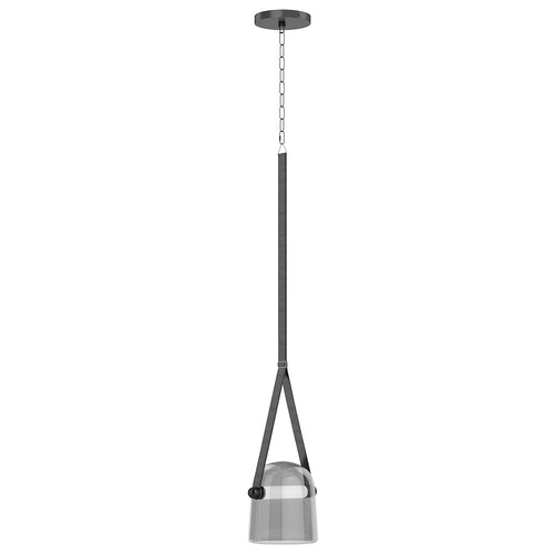 Lustre de plafond - Suspension - Cuir et verre - Bim