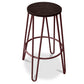 Round Stool - Industrial Design - Wood and Metal - 74cm - Hairpin Legs