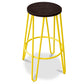 Round Stool - Industrial Design - Wood and Metal - 74cm - Hairpin Legs