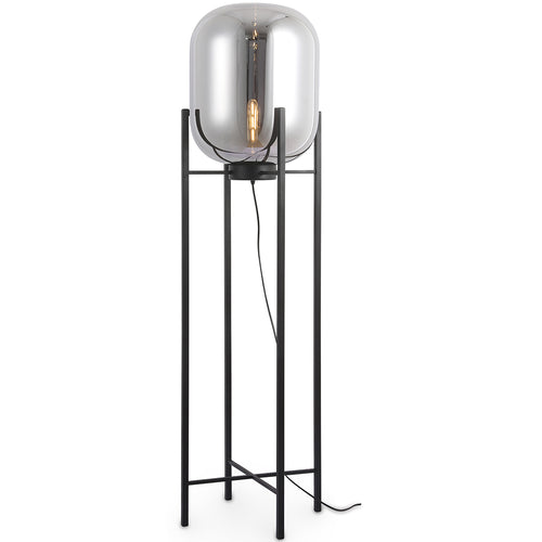 Lampa stojąca design - lampa do salonu - szary