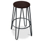 Round Stool - Industrial Design - Wood and Metal - 74cm - Hairpin Legs