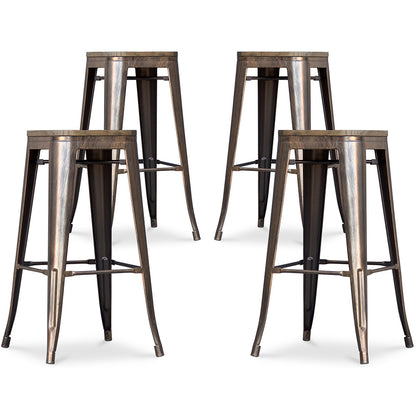 Pack of 4 bar stools - Industrial design - 76cm - Stylix