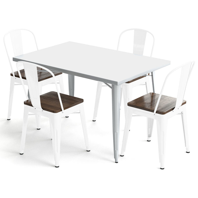 Pack Table à manger et 4 chaises à manger Design industriel - Nouvelle édition- Bistrot Stylix