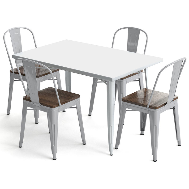 Pack Table à manger et 4 chaises à manger Design industriel - Nouvelle édition- Bistrot Stylix