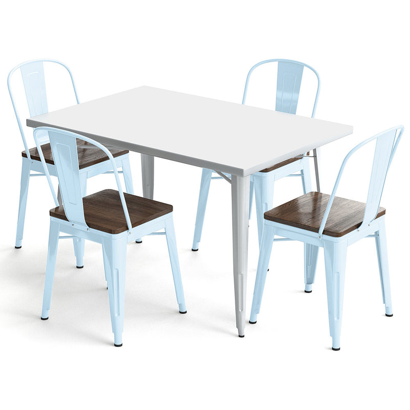 Pack Table à manger et 4 chaises à manger Design industriel - Nouvelle édition- Bistrot Stylix